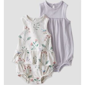 Little Planet by Carter's 2-Pack Organic Cotton Jersey Bubble Sunsuits